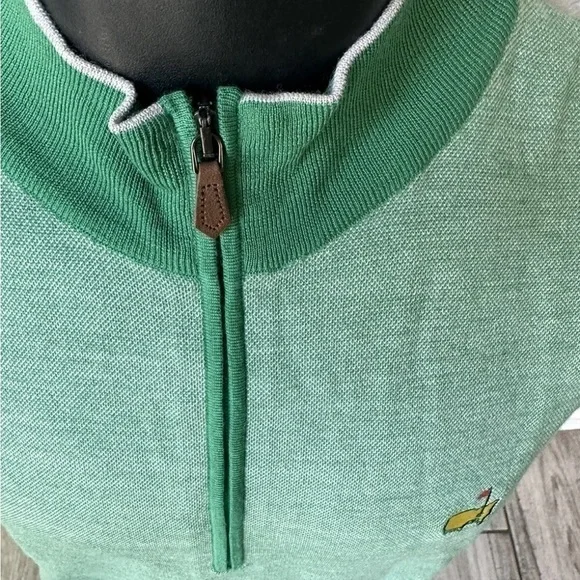 Men Augusta National Clubhouse Quarter Zip Up Made In Italy Masters wool vest M - Picture 8 of 9